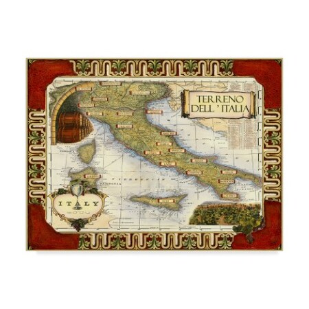Trademark Fine Art Unknown 'Medium Wine Map I' Canvas Art, 14x19 WAG01890-C1419GG